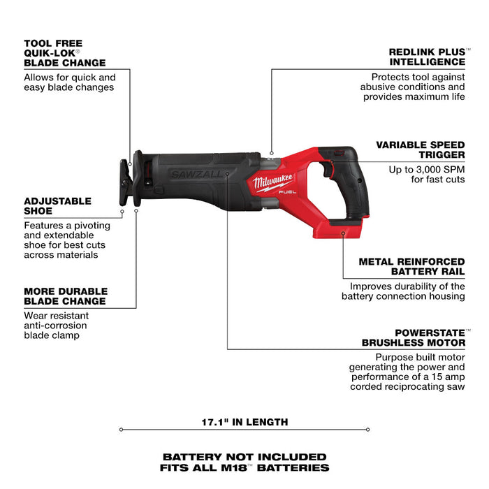 Milwaukee 3697-27 M18 Fuel 7-Tool Combo Kit - 7