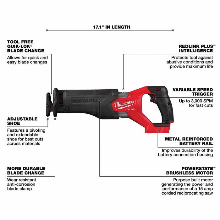 Milwaukee 3697-27 M18 Fuel 7-Tool Combo Kit - 12