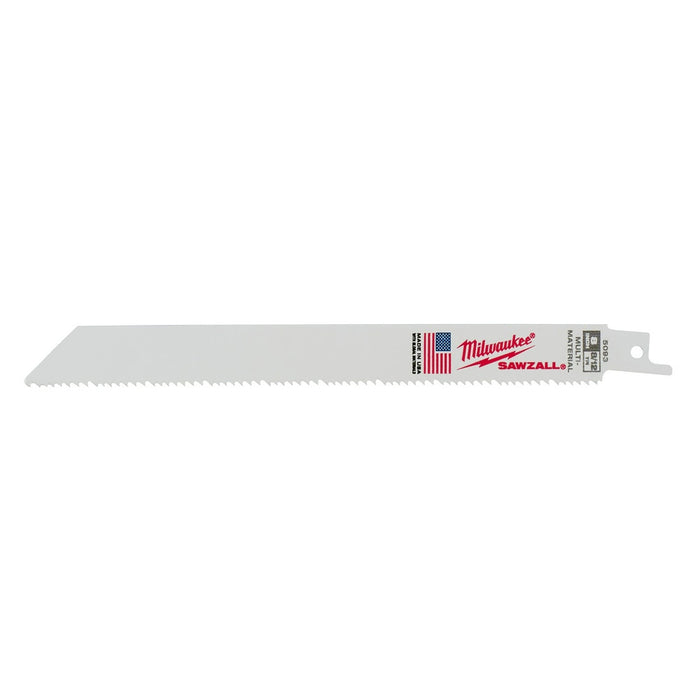 Milwaukee 48-00-5093 8" x 8/12TPI Bi-Metal Super Sawzall Blade 5-Pack