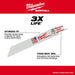 Milwaukee 48-00-5181 4" x 14TPI Bi-Metal Super Sawzall Blade - 6