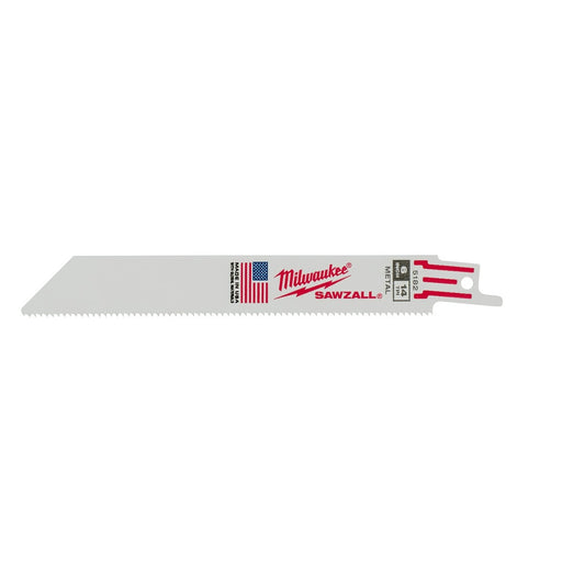 Milwaukee 48-00-5182 6" x 14TPI Bi-Metal Super Sawzall Blade - 2