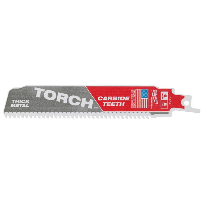 Milwaukee 48-00-5201 6" 8TPI Torch Metal Cutting Sawzall Blade with Carbide Teeth