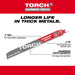 Milwaukee 48-00-5201 6" 8TPI Torch Metal Cutting Sawzall Blade with Carbide Teeth - 5