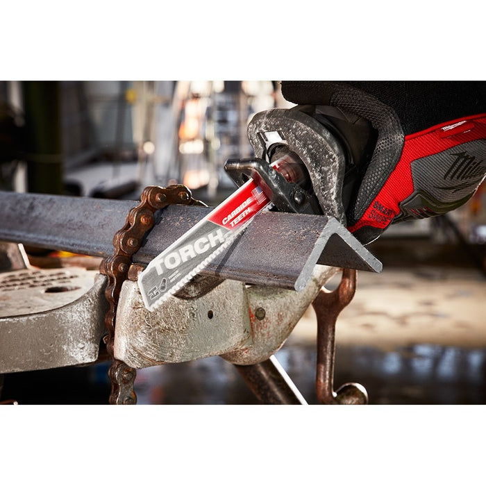 Milwaukee 48-00-5201 6" 8TPI Torch Metal Cutting Sawzall Blade with Carbide Teeth - 12