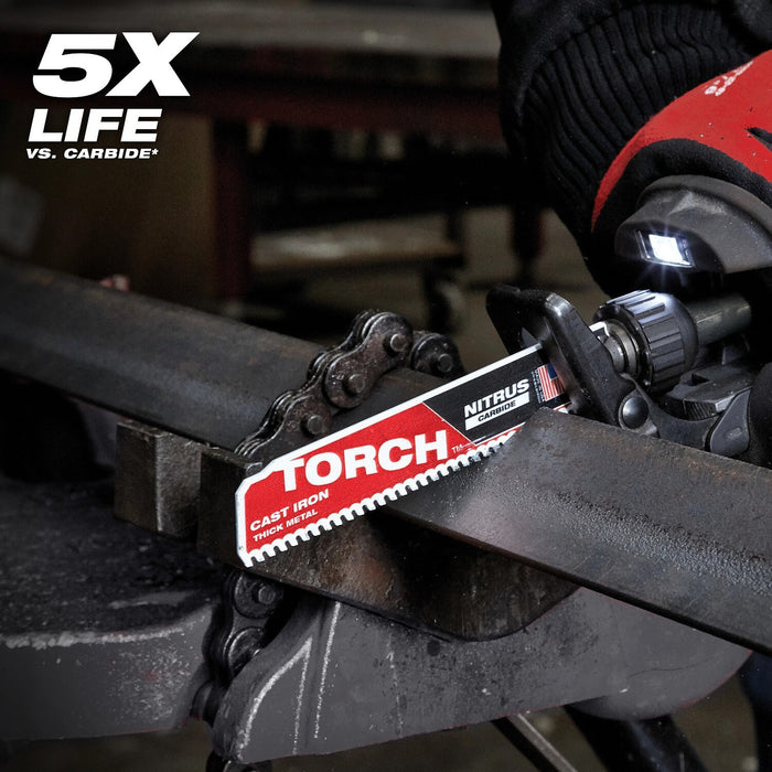 Milwaukee 48-00-5363 12” 7TPI The TORCH™ with NITRUS Carbide™ for Cast Iron SAWZALL®  Blade 3PK - 5