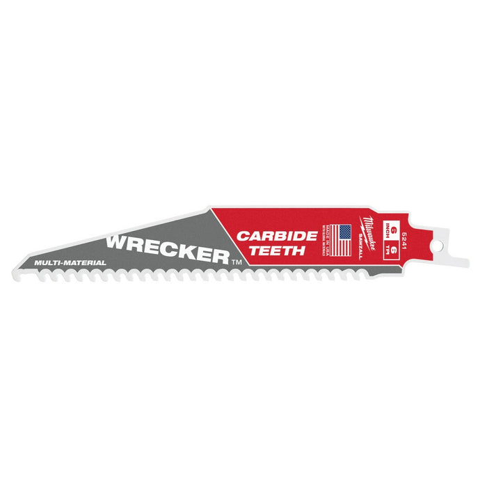 Milwaukee 48-00-5541 6" 6 TPI THE WRECKER™ with Carbide Teeth SAWZALL® Blade 5PK