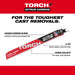 Milwaukee 48-00-5561 6" 7TPI The TORCH with NITRUS CARBIDE for CAST IRON 5PK - 5