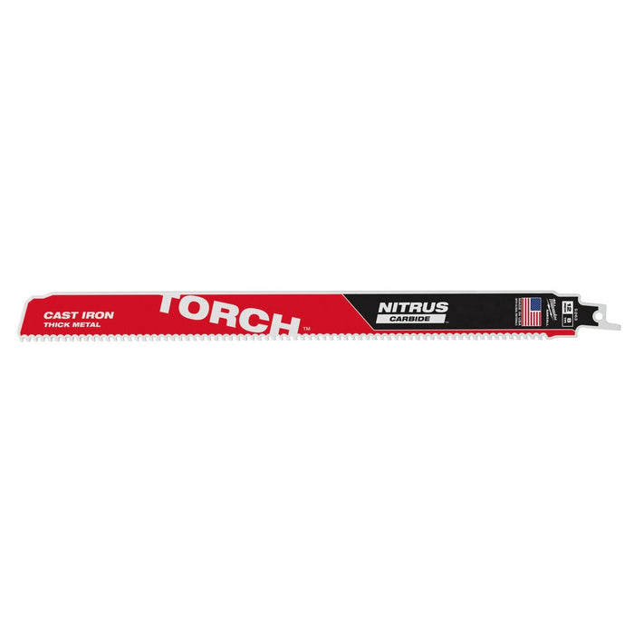 Milwaukee 48-00-5563 12” 7TPI The TORCH™ with NITRUS Carbide™ for Cast Iron SAWZALL®  Blade (5 Pack)