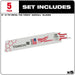 Milwaukee 48-00-5782 6" x 14TPI Super Sawzall Demolition Blade 5-Pack - 2