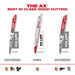 Milwaukee 48-00-8026 9" x 5/8TPI Super Sawzall AX Blade 25-Pack - 7