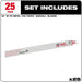 Milwaukee 48-00-8789 Super Sawzall Blade 18 Teeth per Inch 12-Inch Length, Torch, 25 Pack - 2