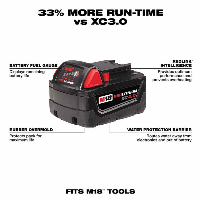 Milwaukee 48-11-1840 M18 REDLITHIUM XC 4.0 Extended Capacity Battery Pack - 3