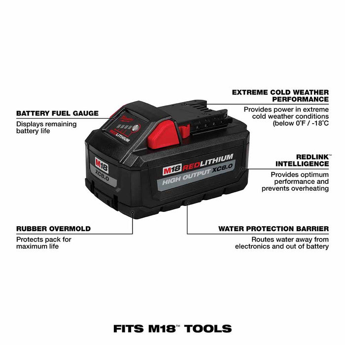 Milwaukee 48-11-1880 M18 REDLITHIUM HIGH OUTPUT XC8.0 BATTERY - 3