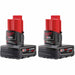 Milwaukee 48-11-2412 M12 XC High Capacity REDLITHIUM Battery Two Pack - 2