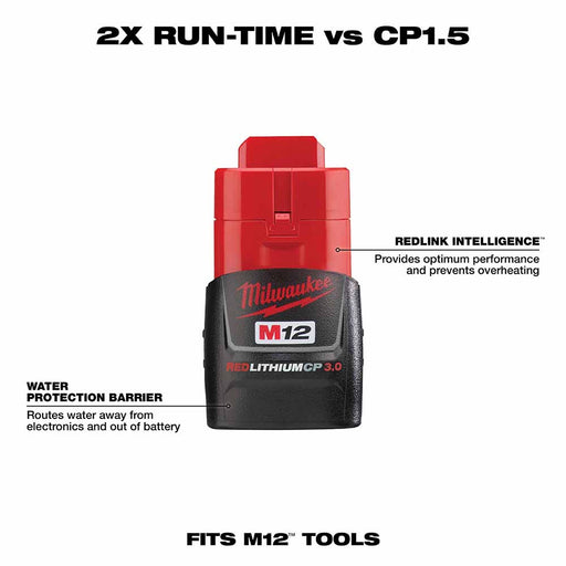 Milwaukee 48-11-2430 M12 REDLITHIUM 3.0 Compact Battery Pack - 2