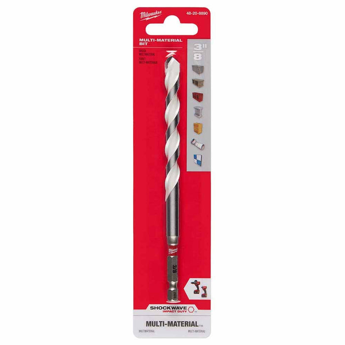 Milwaukee 48-20-8890 3/8" x 4" x 6" SHOCKWAVE Impact Duty Carbide Multi-Material Drill Bit - 11