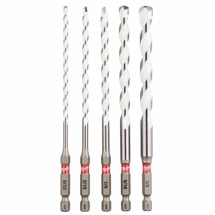 Milwaukee 48-20-8898 SHOCKWAVE Impact Duty Carbide Multi-Material Drill Bit Set - 5PC - 11