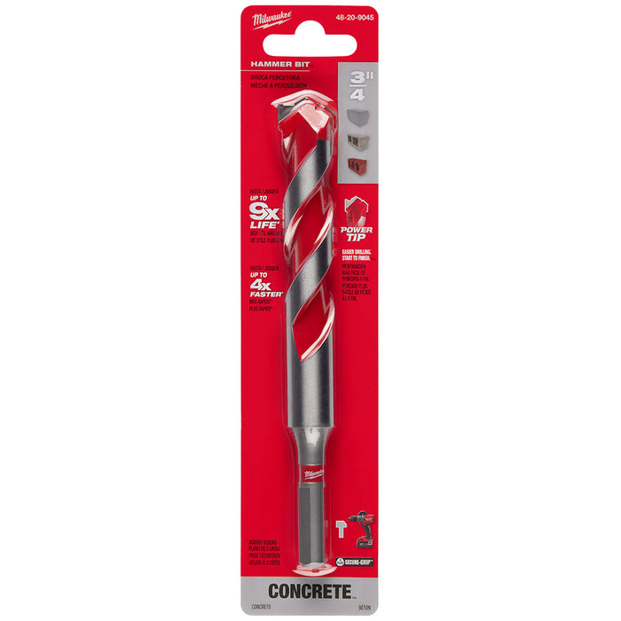 Milwaukee 48-20-9045 3/4" x 4" x 6" Carbide Hammer Drill Bit - 10