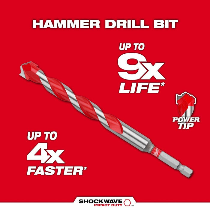 Milwaukee 48-20-9057 7pc. Large SHOCKWAVE™ Carbide Hammer Drill Bit Kit - 6