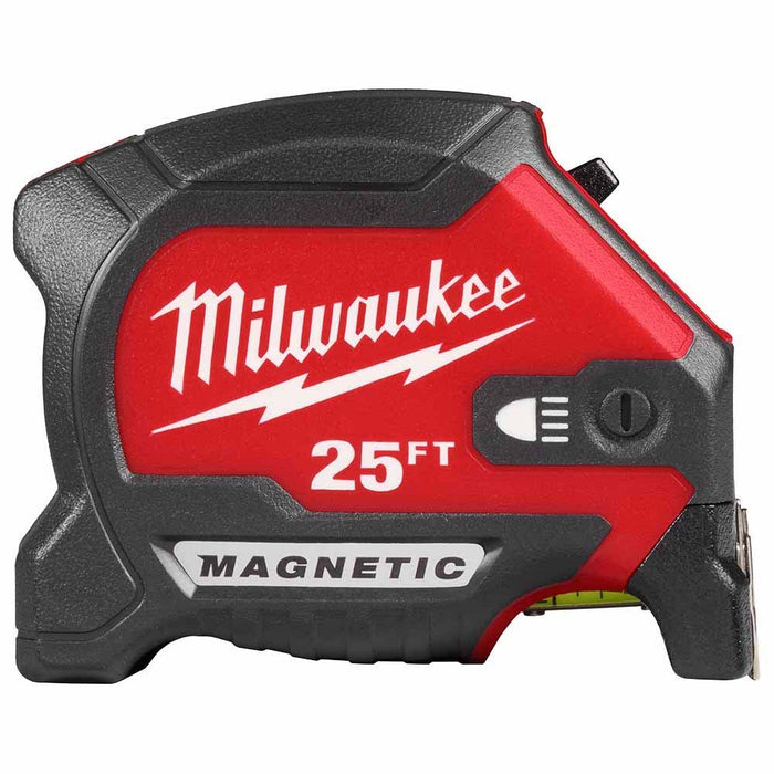 Milwaukee 48-22-0428 25" Compact Wide Blade Magnetic Tape Measure w/ Rechargeable 100 Lumen LED Light - 8