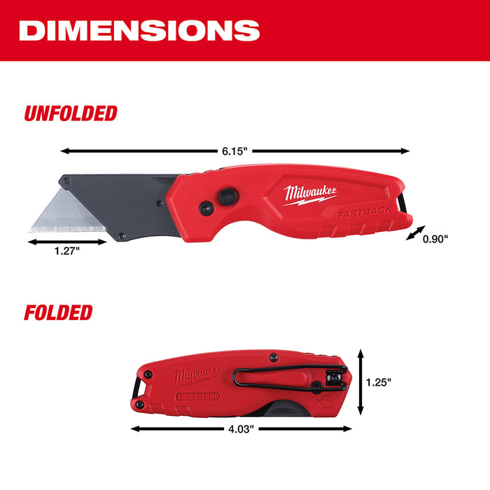 Milwaukee 48-22-1500 FASTBACK Compact Folding Utility Knife - 7