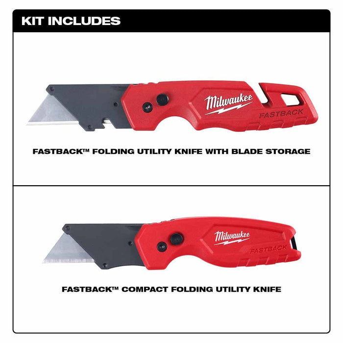 Milwaukee 48-22-1503 FASTBACK w/ Storage & FASTBACK Compact Knife Set - 2