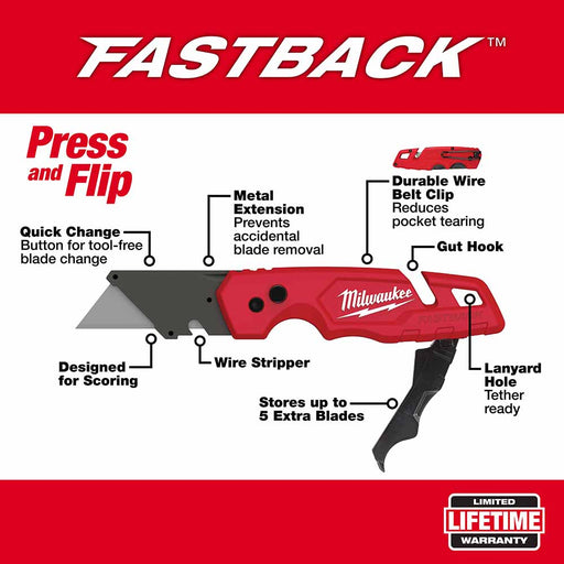 Milwaukee 48-22-1504 FASTBACK Folding utility Knife/Blade Set - 2