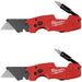 Milwaukee 48-22-1505D FASTBACK 6-in-1 Utility Knife 6" with Wire Stripper and Bit Holder (2 Pack)