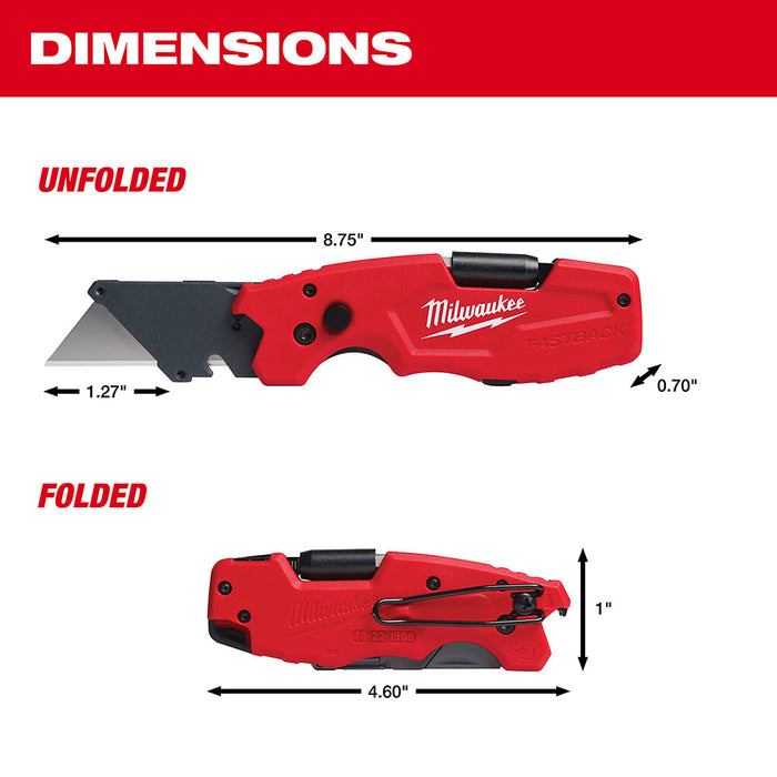 Milwaukee 48-22-1505 FASTBACKTM 6in1 Folding Utility Knife - 8