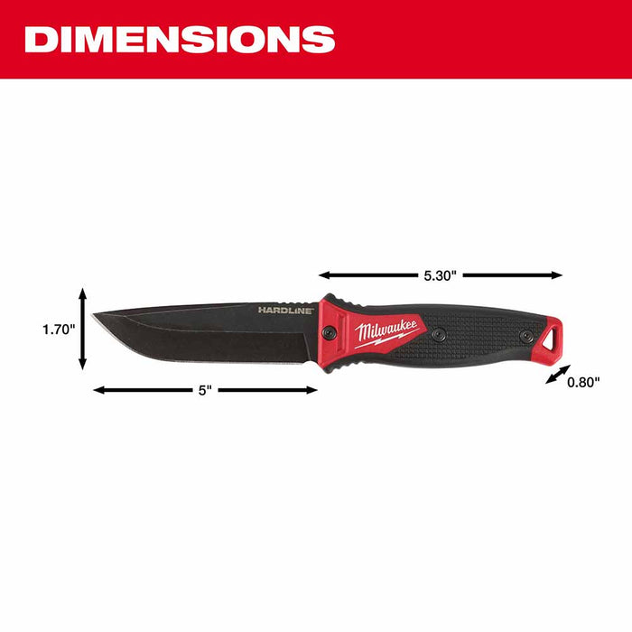 Milwaukee 48-22-1928 5" HARDLINE Fixed Blade Knife - 3