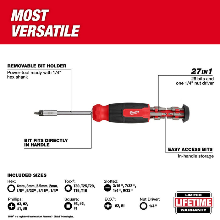 Milwaukee 48-22-2901 27-in-1 Multi-Bit Screwdriver - 4