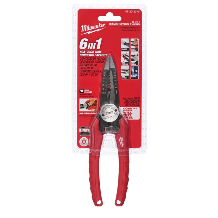 Milwaukee 48-22-3079 8GA - 20GA 6 IN 1 Combination Wire Pliers