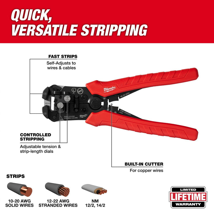 Milwaukee 48-22-3082 Self-Adjusting Wire Stripper & Cutter - 3