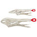 Milwaukee 48-22-3602 2PC 10" CURVED JAW J & 6" LONG NOSE TORQUE LOCK LOCKING PLIERS SET