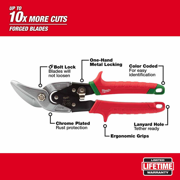 Milwaukee 48-22-4523 2 Piece Offset Aviation Snip Set - 3