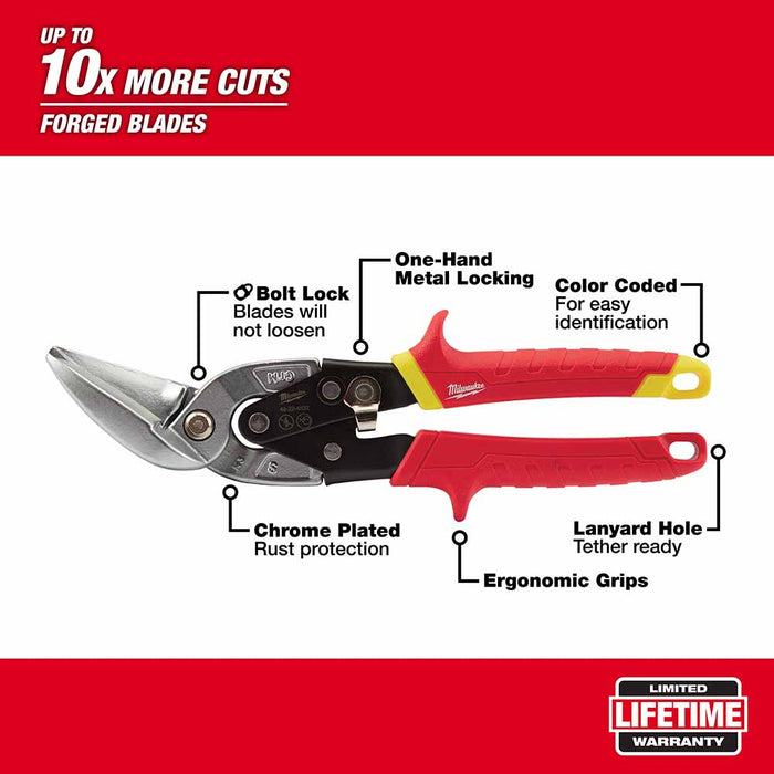 Milwaukee 48-22-4532 Straight Cutting Offset Aviation Snip - 4