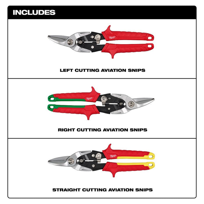 Milwaukee 48-22-4563 3PC Aviation Snip Set - 2