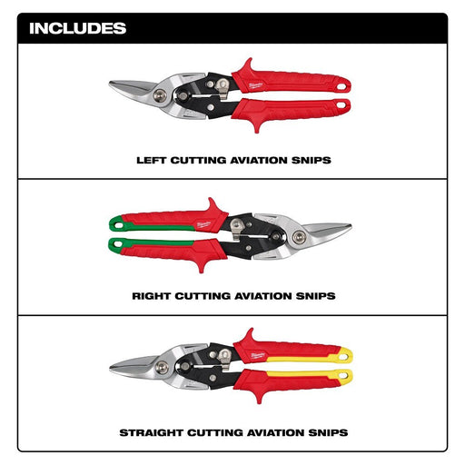 Milwaukee 48-22-4563 3PC Aviation Snip Set - 2