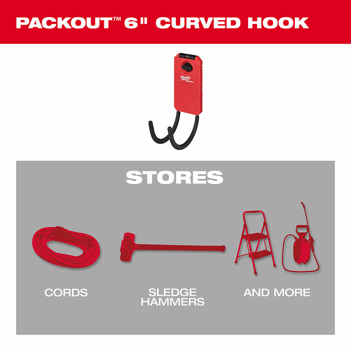 Milwaukee 48-22-8331 PACKOUT Shop Storage 6" Curved Hook - 3