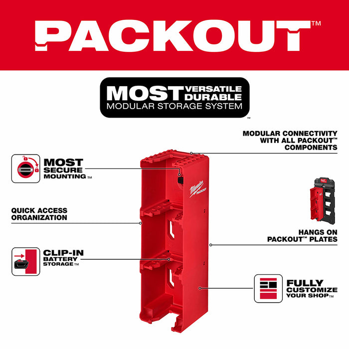 Milwaukee 48-22-8339 PACKOUT Shop Storage M18 Battery Rack - 2