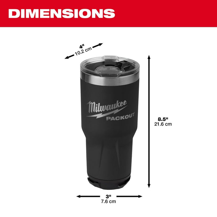 Milwaukee 48-82-8393BP PACKOUT 30oz Tumbler - Black - 3
