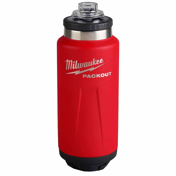 Milwaukee 48-22-8397R PACKOUT 36oz Insulated Bottle with Chug Lid - Red - 4