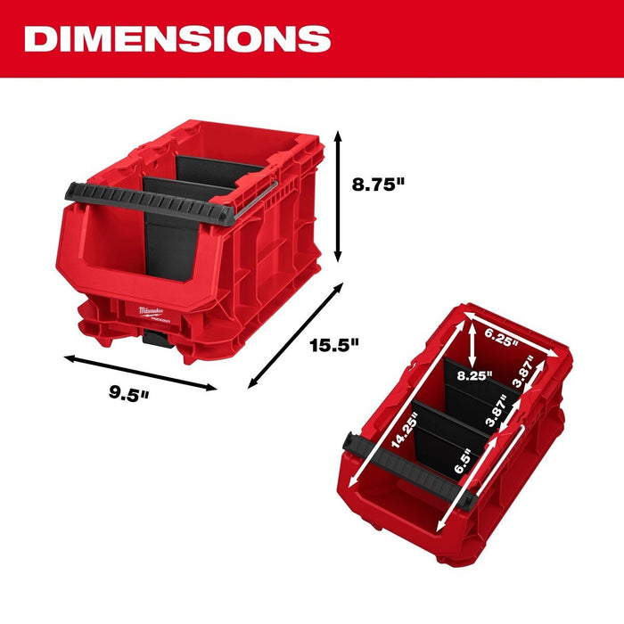 Milwaukee 48-22-8437 PACKOUT Compact Crate 15.75" x 9.13" x 8.75" with Dividers - 4