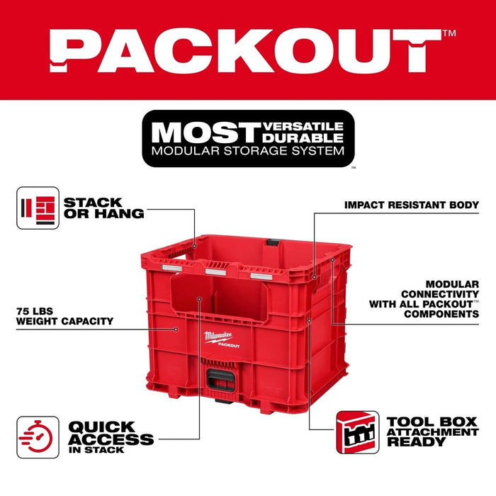 Milwaukee 48-22-8439 PACKOUT XL Crate Modular Tool Storage with 75 lb Capacity - 3
