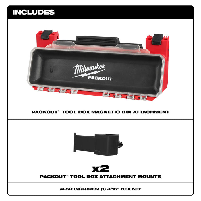 Milwaukee 48-22-8611 PACKOUT Tool Box Magnetic Bin Attachment with Clear Lid - 4