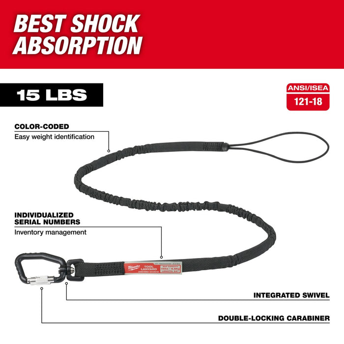 Milwaukee 48-22-8816 15LBS 54" Extended Reach Locking Tool Lanyard - 2