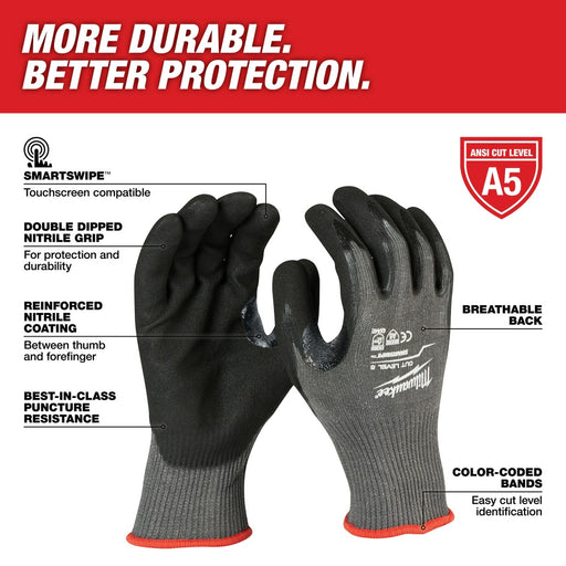 Milwaukee  48-22-8952 Cut 5 Dipped Gloves - L - 2