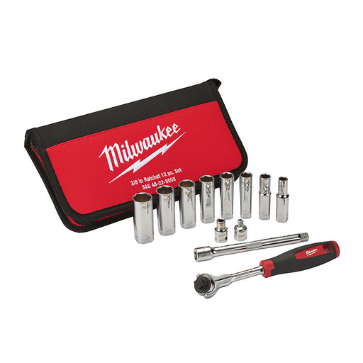 Milwaukee 48-22-9000 12 Piece 3/8" Drive SAE Socket Set