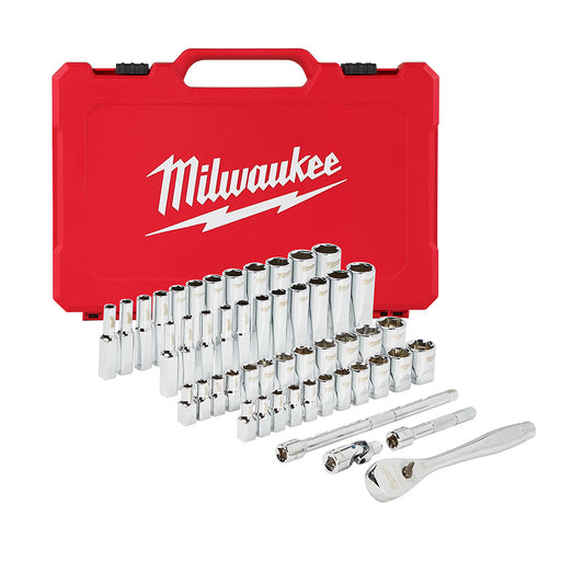 Milwaukee 48-22-9004 1/4" Drive 50 Piece Ratchet & Socket Set - SAE & Metric