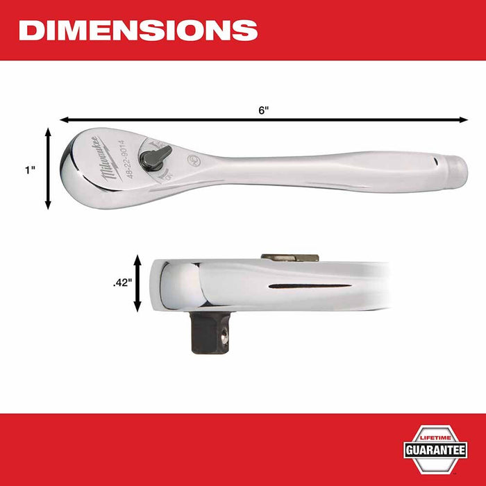Milwaukee 48-22-9014 1/4" Drive Ratchet - 3